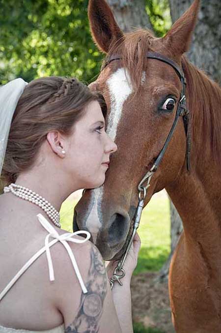 Bride with Horse Portrait