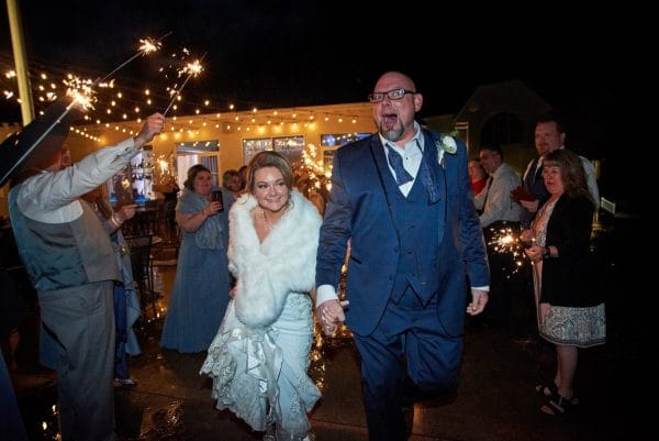 Wedding Reception Send Off with Sparklers