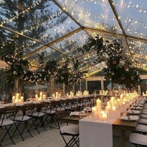 Clear Tent for Weddings with Candles