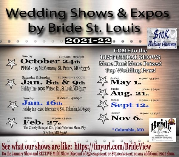 The 2021-2022 Bride St. Louis Calendar of Bridal Shows and Wedding Expos