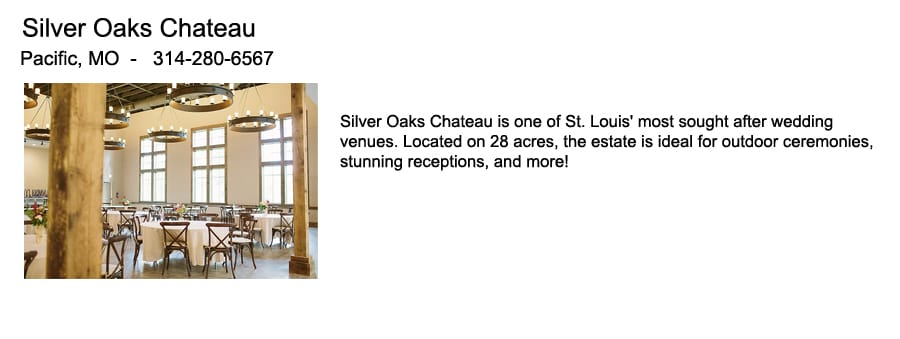 Silver Oaks Chateau Wedding Venue by BrideStLouis.com