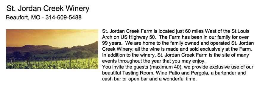 St. Jordan Creek Winery for Your Wedding by BrideStlouis.com