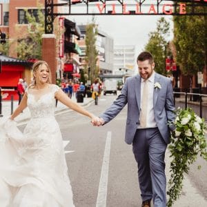 Bride and Groom at Ballpark Village in St. Louis